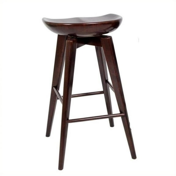 Kingfisher Lane 31" Hardwood Swivel Bar Stool with Flared Legs in Cappuccino