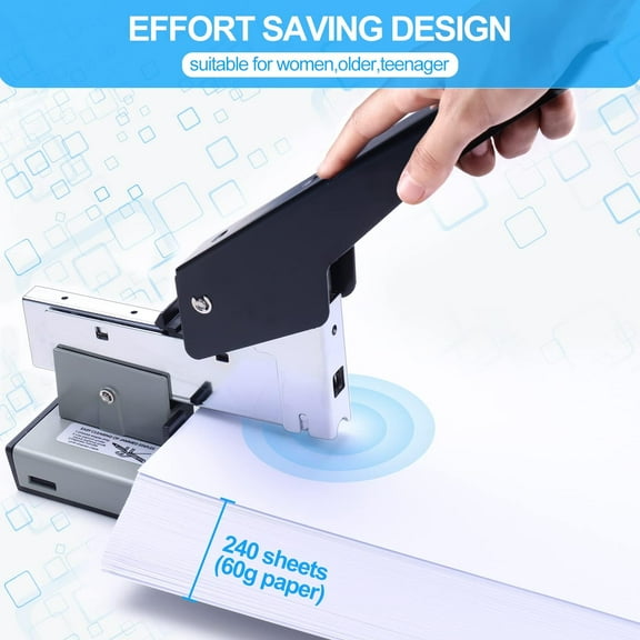 Heavy Duty Stapler, 240 Sheet Capacity with 4000 , Easy Load Industrial Stapler, Booklet Stapler,  Stapler