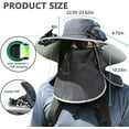 thumbnail image 5 of Solar Fan Hat,Wide Brim UPF 50+Sun Hat with Dual USB/Solar Fans&Removable Neck Cover for Fishing,Hiking,Camping, 5 of 7