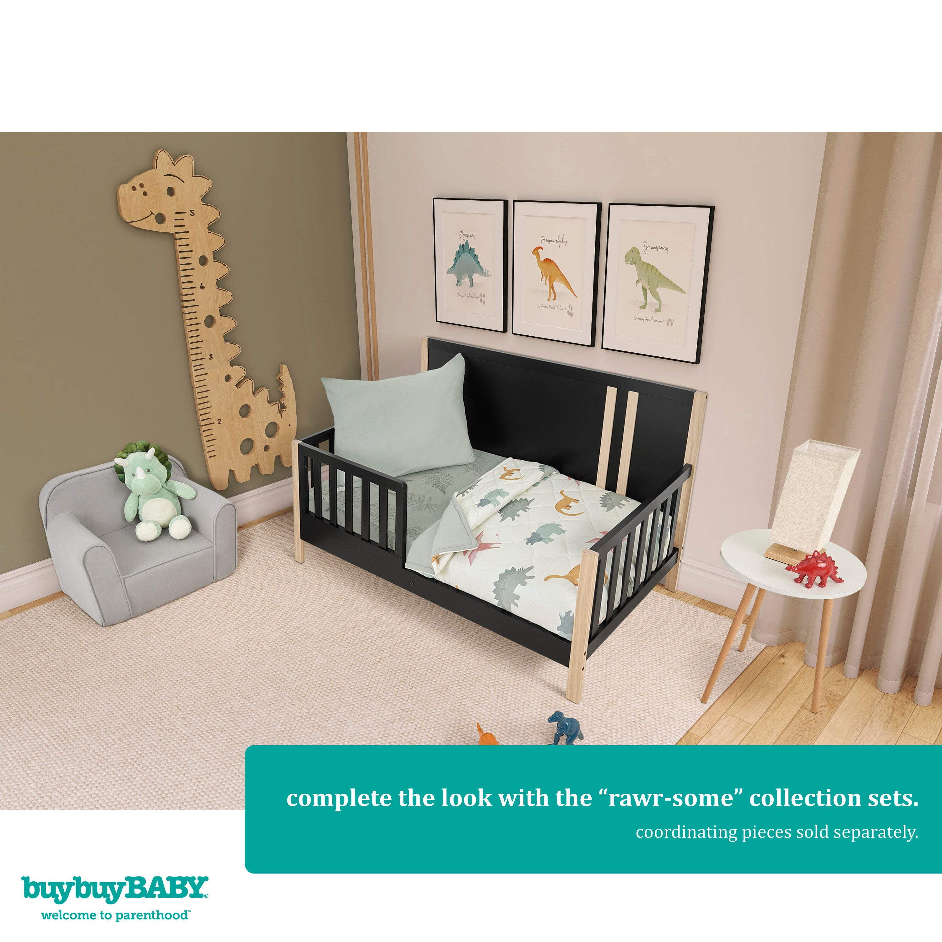 Evolur RawrSome Collection ( 2pc Sheet Set ), Cream & Dark Green Leaf Print