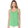 thumbnail image 3 of Made by Johnny Women's Summer Sleeveless Pleated Back Closure Casual Tank Tops M MINT, 3 of 6