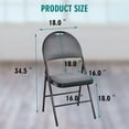 thumbnail image 2 of Costway Upholstered Padded Fabric Folding Chairs in Black (Set of 6), 2 of 9