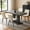 Gray+Beige（A）, variant on 46.2" Dining Table,Modern Square Dining Table for 4-6 People,Rectangular Dining Room Table with Sturdy Pedestal Base，Rectangle kitchen Table for Living Room, Apartment