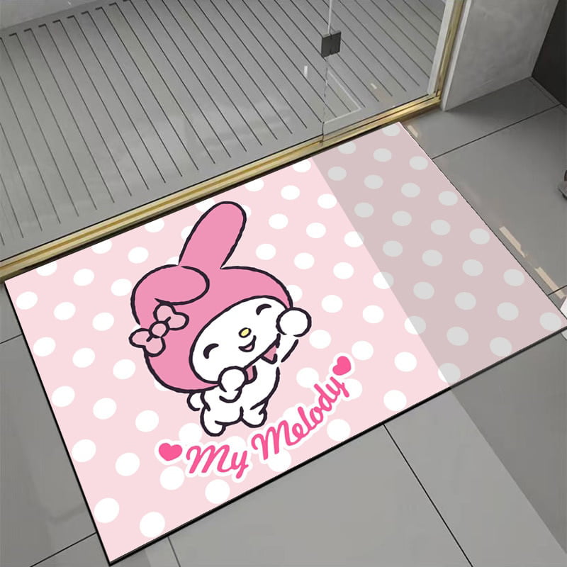 40X60CM Sanrio Hello Kitty Rug Kawaii Kuromi Anime Bathromm Carpet Children  Girls Bedroom Living Room Floor Mat Doormat Decor 