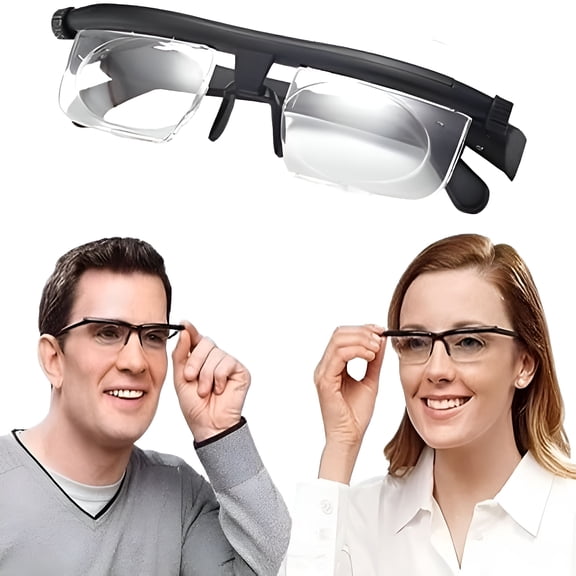 GJX Flexible Focus Adjustable Glasses,Adjustable Dial Vision Reading Eyeglasses Near Far Sight Glasses for Reading,Work,Driving,Outdoor Activities,Daily Wear