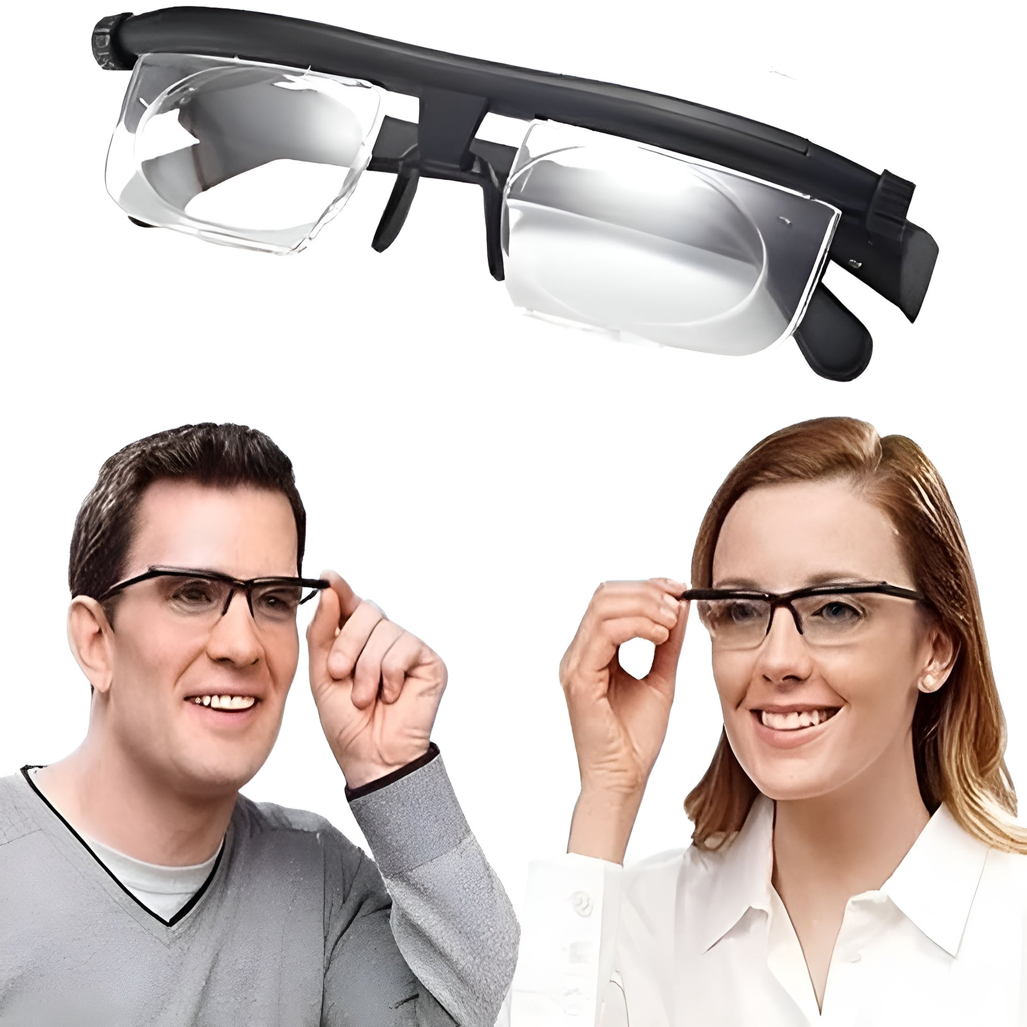 GJX Flexible Focus Adjustable Glasses,Adjustable Dial Vision Reading Eyeglasses Near Far Sight Glasses for Reading,Work,Driving,Outdoor Activities,Daily Wear