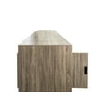 thumbnail image 6 of Lisonu Space-Saving Extendable Console to Dining Table with Leaf Storage and Power Outlet, Transforms from 24" to 118", Brown, 6 of 16