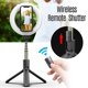 thumbnail image 4 of Luz de anillo LED de belleza para smartphone mini de 6 pulgadas, 3 modos de iluminación regulables, con trípode, palo para selfies y control remoto para transmisión en vivo, videos en línea y selfies, 4 of 6