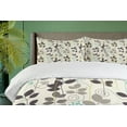 thumbnail image 4 of Ambesonne Floral Duvet Cover Set, Doodle Leaves Earth Tone, King, Dark Taupe Coconut, 4 of 6