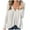 White, variant on Womens Waffle Knitted Tops Long Sleeve Oversized Fall Casual V Neck Solid Color Buttons Down Pullover Shirts (White L)