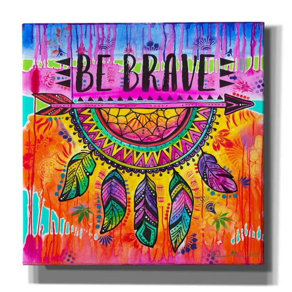 Epic Graffiti 'Be Brave' by Dean Russo, Canvas Wall Art, 18"x18"