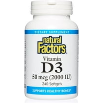 Natural Factors Vitamin D3 2000 IU, Supports Strong Bones, Muscles and Immune Function, 240 Softgels
