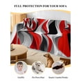 thumbnail image 4 of Red Black Grey Couch Cover for Dogs, Moire Modern Artwork Abstract Washable Sofa Covers Slipcover for Pets Dogs Futon Cover, Couch Recliner Covers, Oversized Chair Slipcover 71"x91", 4 of 9