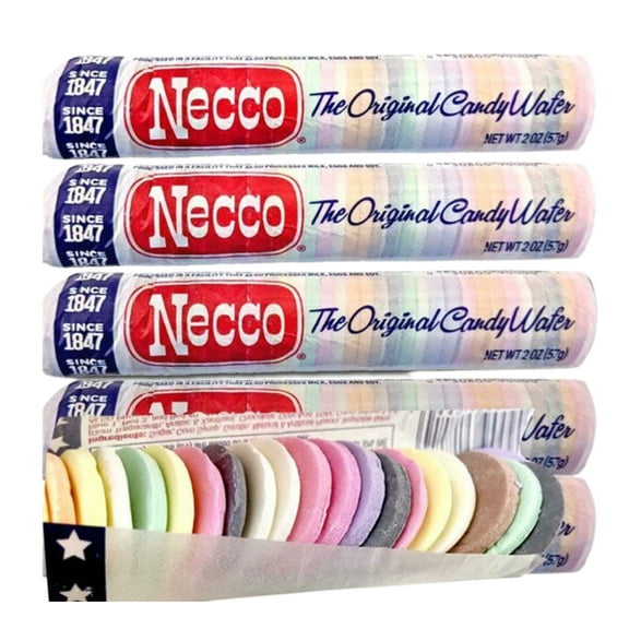 Necco Wafers The Original Candy Wafers Gluten Free with Classic Taste and Flavors for Kids Adults Snacks Home Candy Bowl Pinata Halloween Trick or Treats Goodies Bag Filler & Party Favor 2oz Pack of 8