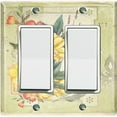 thumbnail image 1 of Metal Light Switch Plate Cover Floral Nature Postcard Newspaper Damask Green FLW092, 1 of 13