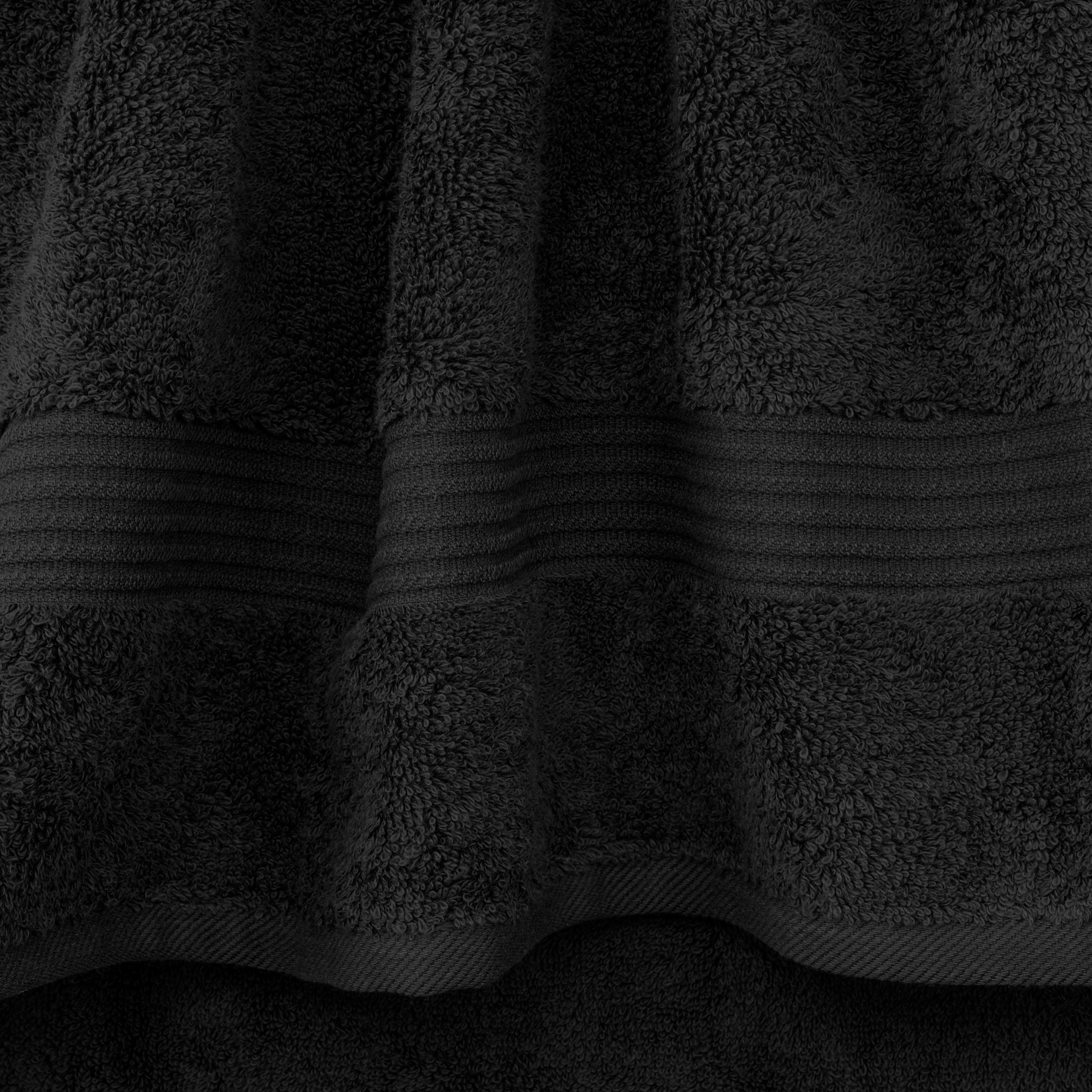 Cotton Paradise 100% Cotton 4 Piece Turkish Bath Towel Set, Soft Plush Towels Clearance Bathroom Set, Black