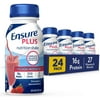 Ensure Plus Nutrition Shake with 16 Grams of Protein, Meal Replacement Shakes, Strawberry, 8 Fl Oz, 24 Count