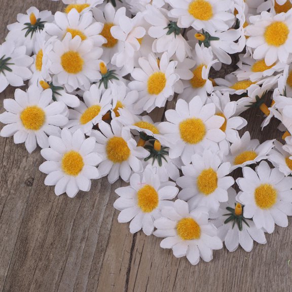 HEATSHAKING 100Pcs Bulk Fake Flower Heads Mini Artificial Daisies for Craft Projects