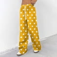 thumbnail image 5 of Hearthz Womens Pajamas Pants Drawstring Wide Leg Polka Dot Lounge Pants for Women Baggy Soft Comfy Lightweight Women's Sleep Pants, 5 of 7