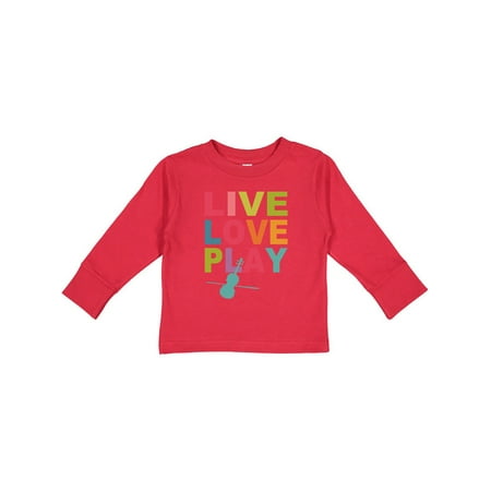 

Inktastic Live Love Play Violin Gift Toddler Toddler Girl Long Sleeve T-Shirt
