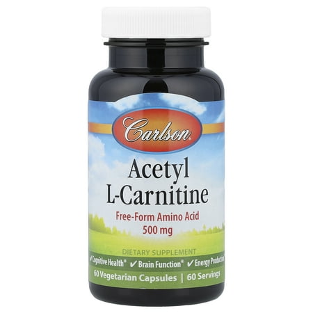 Carlson Acetyl L-Carnitine, 500 mg, 60 Vegetarian Capsules