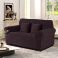 thumbnail image 6 of KINCAM 2-Seater Loveseat Slipcover, Stretch Couch Cover with 2 Pillow Cover, Machine Washable Furniture Protector, Dark Coffee, 6 of 7