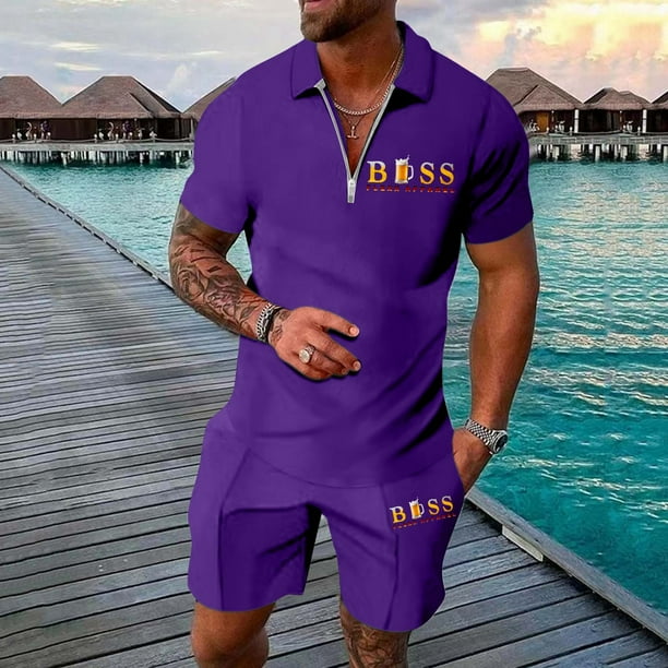 WILLBEST Pantalones Cortos Deportivos para Hombre, para Nadar, Playa, Informales, para Caminar Al Aire Libre, Pierna Recta, Largo Medio, con Diseño de Estampado de Mascota