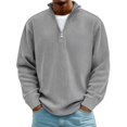 thumbnail image 1 of pstuiky camisas de manga larga para hombre, Camisetas casuales de manga larga a la moda para hombre, cuello alto acanalado, cremallera de un cuarto, manga larga, cuello alto, camiseta/camiseta xxxl, 1 of 3