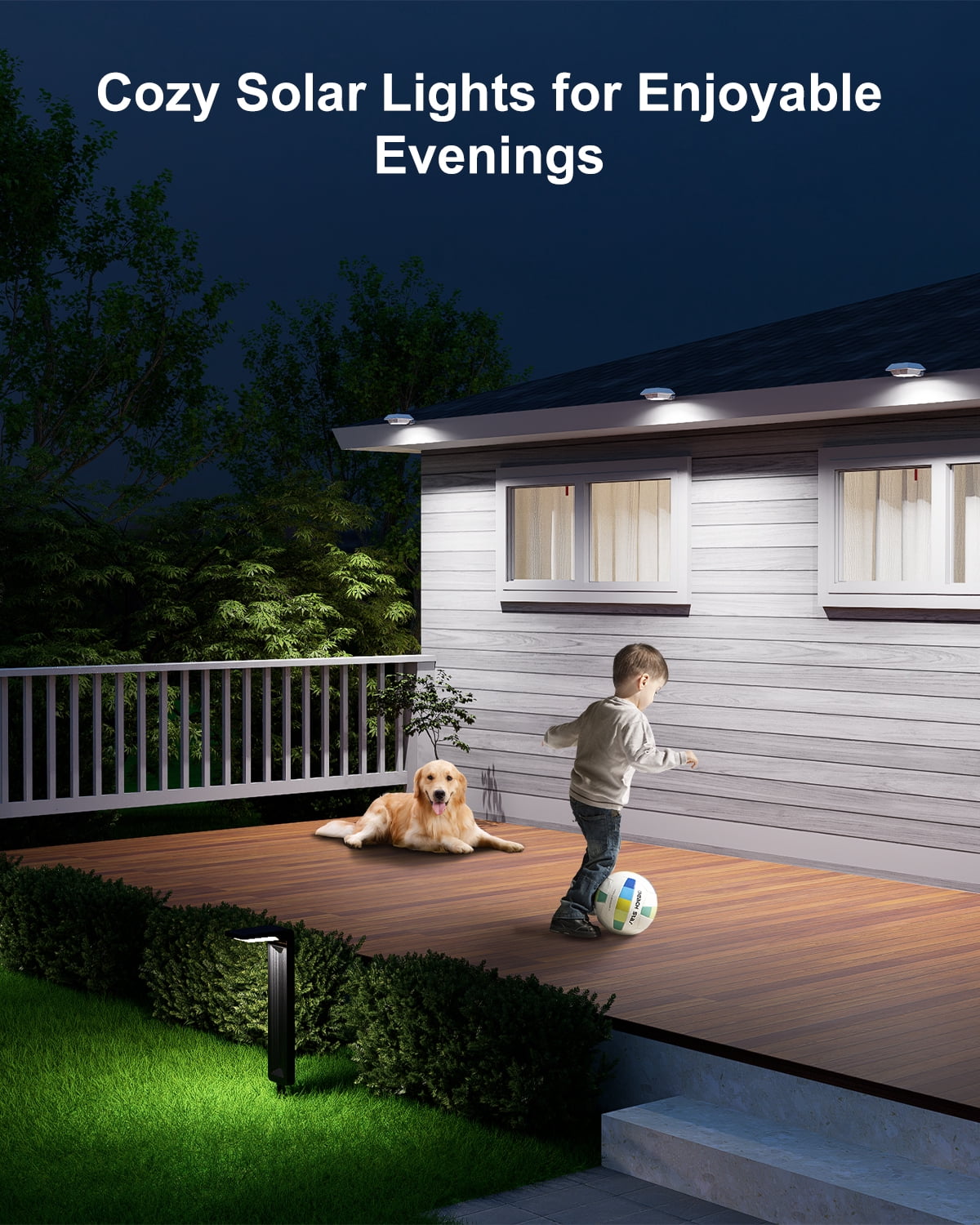 Yinghao 8 Pack Solar Gutter Lights Outdoor Waterproof 12 LED Yard Eaves Lamp Lighting for Bush, Plant, Fence, Railing, Wall, Deck, Holeless Mount