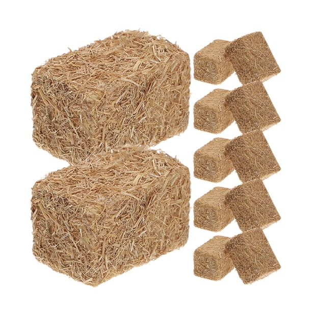 FELTECHELECTR 12 piezas de mini paja de heno, simulación de granja de heno en miniatura, juguete para casa de muñecas, micropaisaje, modelo de heno