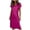Hot Pink, variant on Womens Satin Nightgowns Short Sleeve V Neck Sleep Shirts for Women Fitted Midi Length Night Dress Comfy Sleepwear Loungewear Red M