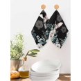 thumbnail image 2 of Easter Bunny Kitchen Dish Towels for Drying Dishes Set of 4, Eucalyptus Leaves Rabbit Flowers Black Waffle Weave Microfiber Hand Tea Bathroom Towels Quick Dry & Absorbent Towel 12x12, 2 of 7