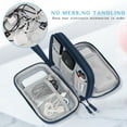 thumbnail image 3 of Toplive Cable Organizer Pouch, Electronic Organizer Travel Case Portable Waterproof Double Layers All-in-One Storage Bag for Cord, Charger, Phone, Earphone-Navy Blue, 3 of 7