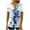 Blue, variant on NJGRAE Backless Tops for Women Plus Size Women Blouses Women Summer D Printing Button Cardigan Short Sleeve Shirt V Neck Casual Fitted Tunic Clothes Tops Women’S V Neck Tees Xxl