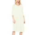 thumbnail image 2 of Women's Relexed Fit 3/4 Sleeve Round Neck A-Line Long Dress, 2 of 4