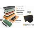 thumbnail image 3 of Premium Knife Sharpening Stone Set – 400/1000 and 3000/8000-Grit Professional, Safe Knife Sharpener Set – Whetstone Set Includes Flattening Stone, Bamboo Base, and 2 Nonslip Rubber Bases Tan, 3 of 8