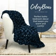 thumbnail image 3 of ColeyBear Full/Queen Size Navy Blue Chunky Knit Weighted Blanket (60"x80"/20lbs), 3 of 8