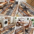 thumbnail image 5 of Texas Star Vintage Area Rugs 3'x5', Washable Small Throw Rugs for Living Room Bedroom, Berry Grey Blue Brown Wooden Indoor Outdoor Rug Non-Slip Low Pile Carpet Runner Reversible Floor Mats, 5 of 8