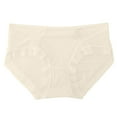 thumbnail image 2 of Seamless Panties for Women Women's Lace Underwear Mid-Waisted Ice Silk Full Cover Underwear Soft Satin High Waisted Panties Lightweight Breathable Underpant Briefs Womens Trendy Underwear White XL, 2 of 3