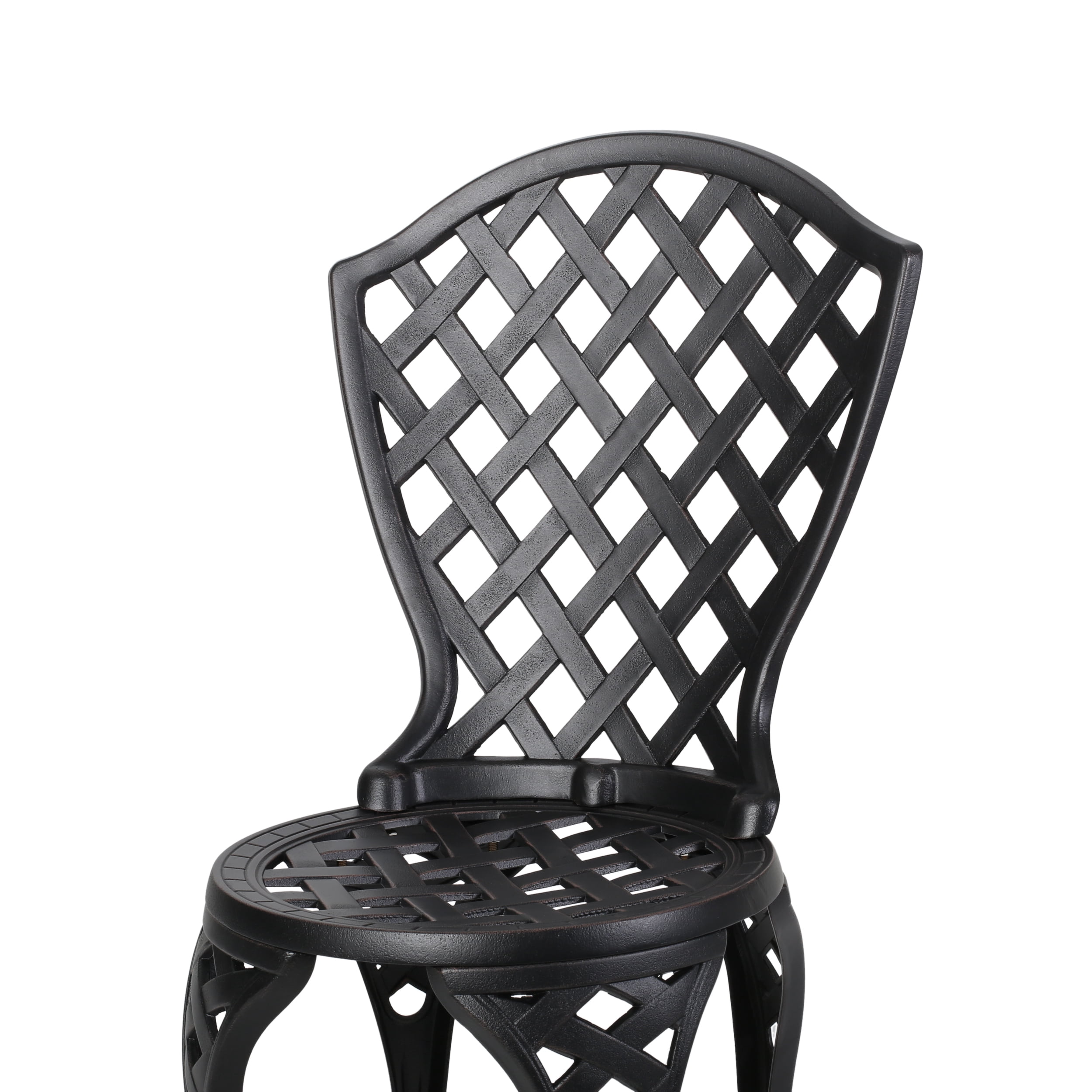 Caf-Ole Outdoor Bistro Set, Black with Bronze