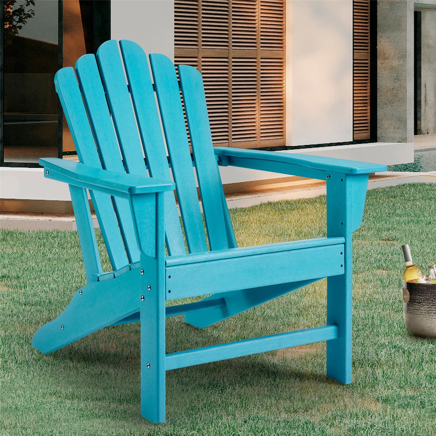 Adirondack Chair Patio Chairs Lawn Chair Outdoor Chairs Painted Chair Weather Resistant for Patio Deck Garden, Backyard Deck, Fire Pit & Lawn Furniture Porch and Lawn Seating- Blue - image 1 of 7