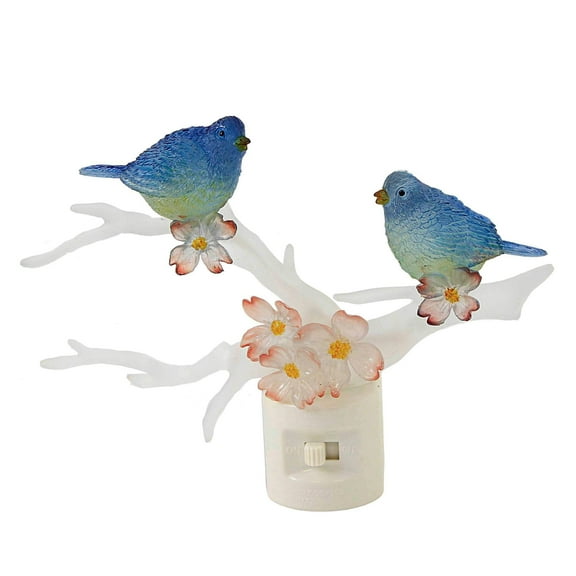 Roman 160231 LED Bluebird in Dogwood Night Light, Plug-in, 5-inch Height, Plastic