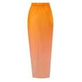 thumbnail image 3 of USSUMA Skirts for Women Trendy Summer Midi Skirt Solid Color Printed Retro Mid-Calf Skirt Beach Skirt Elegant Skirt Lightweight Skirts Date Clearance Sale Orange Skirt for Women L, 3 of 3