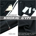thumbnail image 6 of BROKIG Men's Stripe Gym Athletic Sweatpants Workout Jogger Pants (Large, Black), 6 of 7