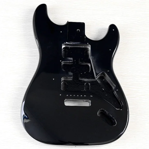Electric Guitar Body Poplar Wood Electric Guitar Barrel For DIY Electric Guitar(black)