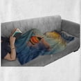 thumbnail image 6 of Sunset Soft Flannel Fleece Blanket, Hot Air Balloon on Skyline with Horizon at Sea Background Relax Adventure Scenery, Cozy Plush for Indoor and Outdoor Use, 60" x 80", Blue Yellow, by Ambesonne, 6 of 6