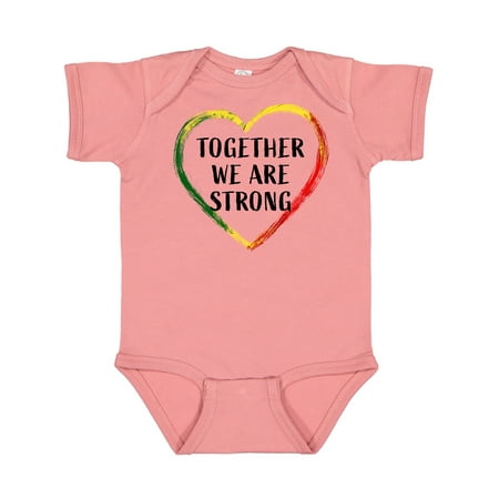 

Inktastic Together We are Strong Red Yellow Green Heart Gift Baby Boy or Baby Girl Bodysuit