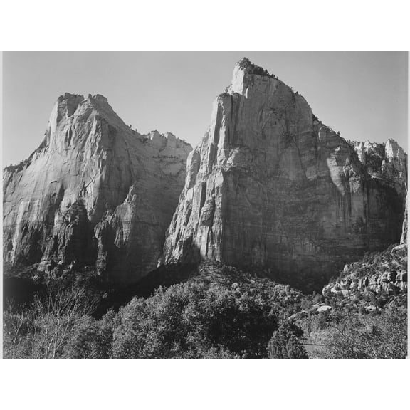 Art.com Court Of The Patriarchs Zion National Park Utah 1933-1942 Art Print by Ansel Adams, 16" x 12"