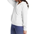 thumbnail image 2 of Hanes Womens ComfortSoft EcoSmart Full-Zip Hoodie Sweatshirt, XL, White, 2 of 3
