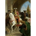 thumbnail image 2 of Karl von Blaas 14x18 Black Ornate Wood Framed Double Matted Museum Art Print Titled - Entry of Charles IIi. in Madrid in 1710 (Around 1865), 2 of 5